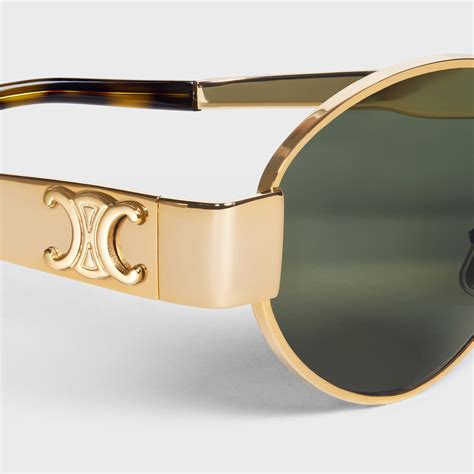 celine triomphe metal 01 sunglasses in metal gold|TRIOMPHE METAL 01 SUNGLASSES IN METAL .